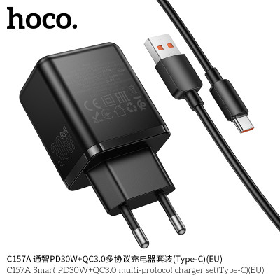 Hoco. C157A Cargador PD30W+QC3.0 (USB-C)